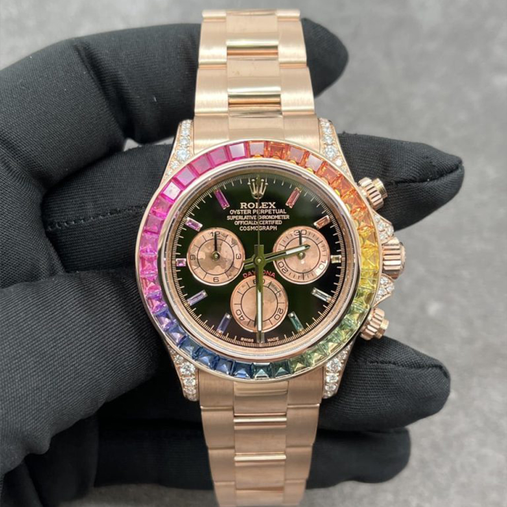 CNC 롤렉스 데이토나 레인보우 M116595R 18K 로즈골드 금통