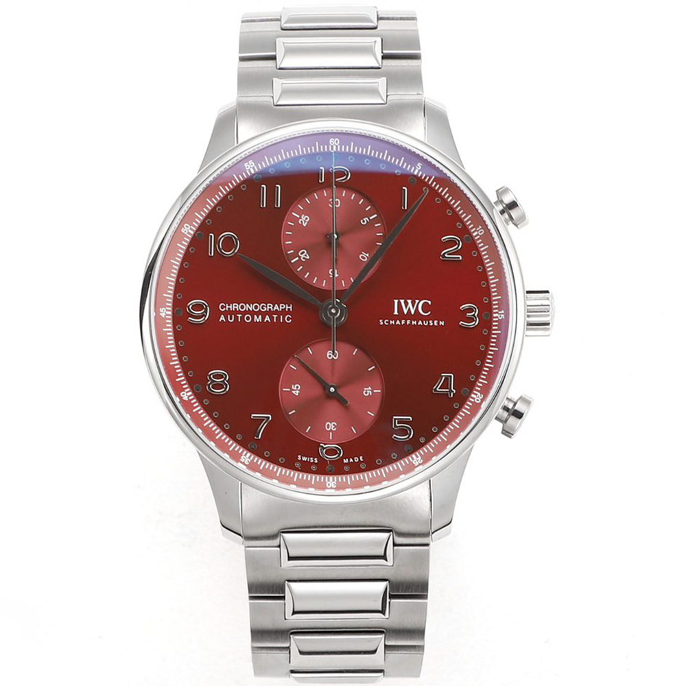 V6S공장 IWC 포르투기저 크로노그래프 레드 다이얼 스틸 IW371616